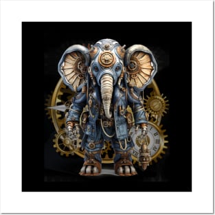 Steampunk Elephant Animals Posters and Art